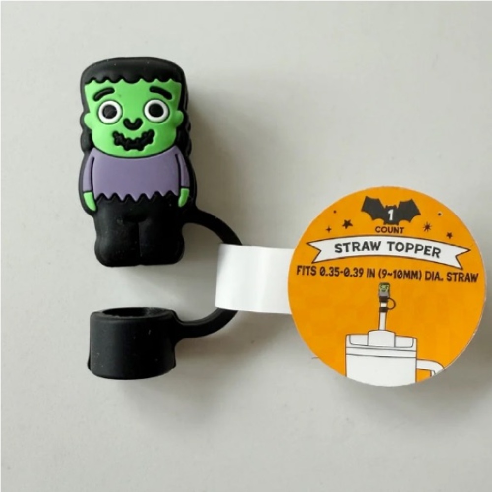 Halloween Tumbler Glow in the Dark Slime Sleeve Straw Toppers Set - Picture 3 of 3